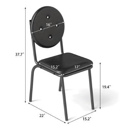 Faux Leather Dining Chairs With Waterproof Surface And Metal Legs