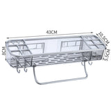 Storage Rack Bathroom Shelf With Towel Bar Hooks Organizer For Bath