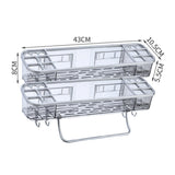 Storage Rack Bathroom Shelf With Towel Bar Hooks Organizer For Bath