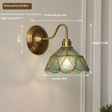 Retro Brass Glass Wall Lamp Creative Bedroom Lamps