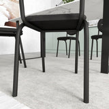 Faux Leather Dining Chairs With Waterproof Surface And Metal Legs
