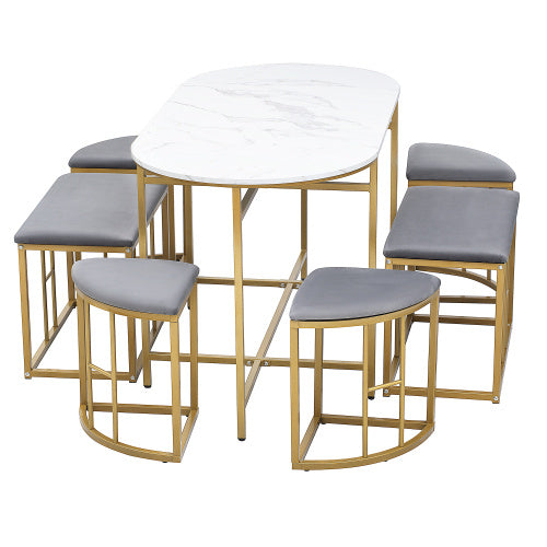 Kitchen Dining Table Set Made Of Steel Frame