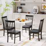 Black And Gray Wooden Dining Chairs Set Of 4