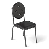 Faux Leather Dining Chairs With Waterproof Surface And Metal Legs