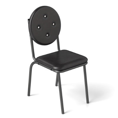 Faux Leather Dining Chairs With Waterproof Surface And Metal Legs