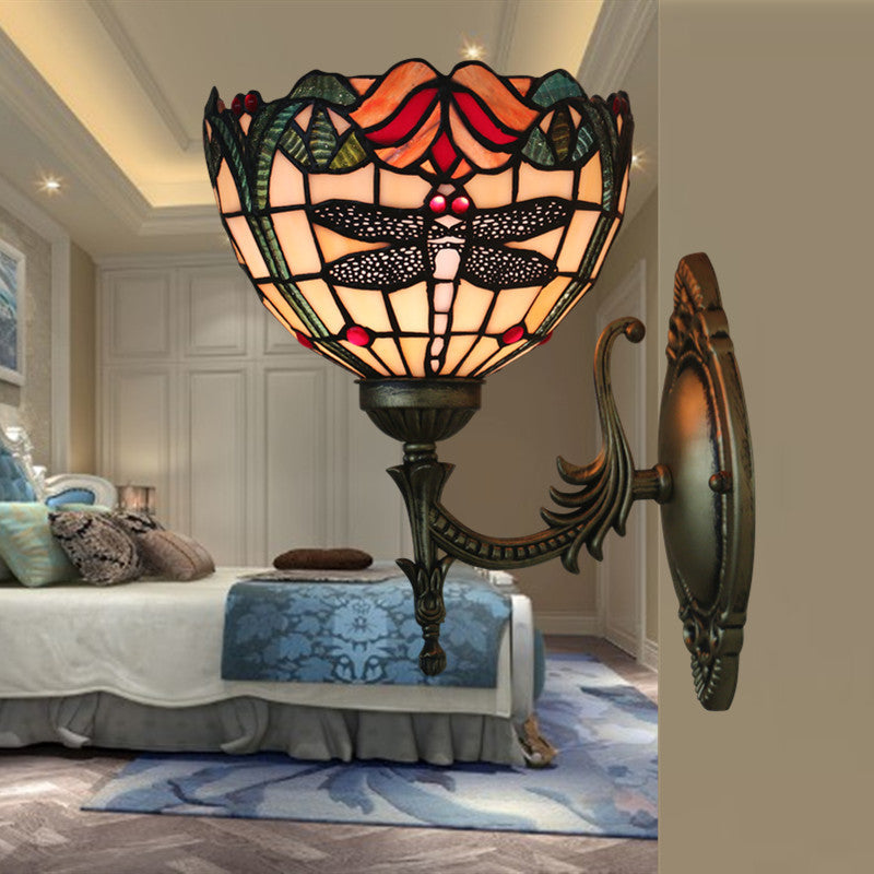 European Retro Creative Dragonfly Wall Lamps For Living Room And Bedroom