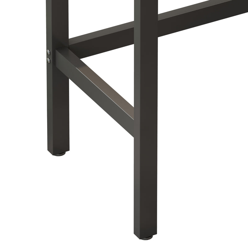 Modern Kitchen Dining Pub Table Set With 3 Stools, Easy Assembly