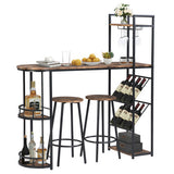 Industrial Bar Table Set With 2 Chairs