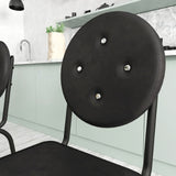 Faux Leather Dining Chairs With Waterproof Surface And Metal Legs