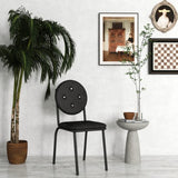 Faux Leather Dining Chairs With Waterproof Surface And Metal Legs