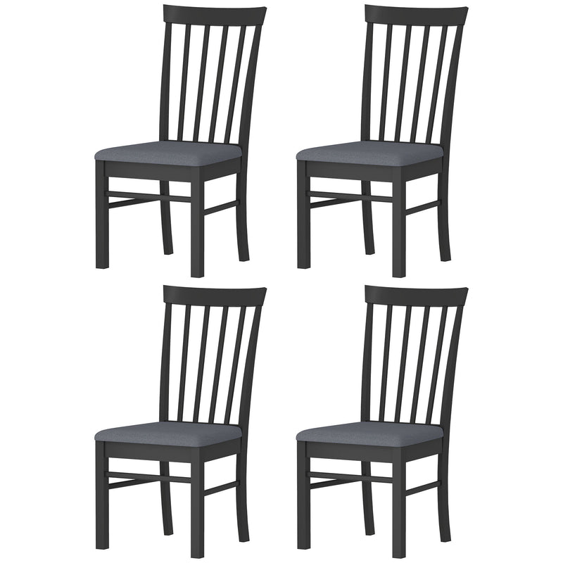Black And Gray Wooden Dining Chairs Set Of 4