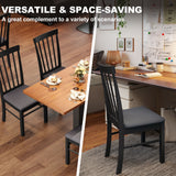 Black And Gray Wooden Dining Chairs Set Of 4