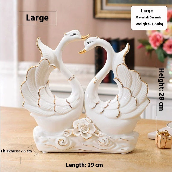 Swan Ornaments Ceramic Home Accessories Ornaments