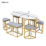Kitchen Dining Table Set Made Of Steel Frame