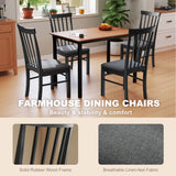 Black And Gray Wooden Dining Chairs Set Of 4