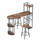 Industrial Bar Table Set With 2 Chairs